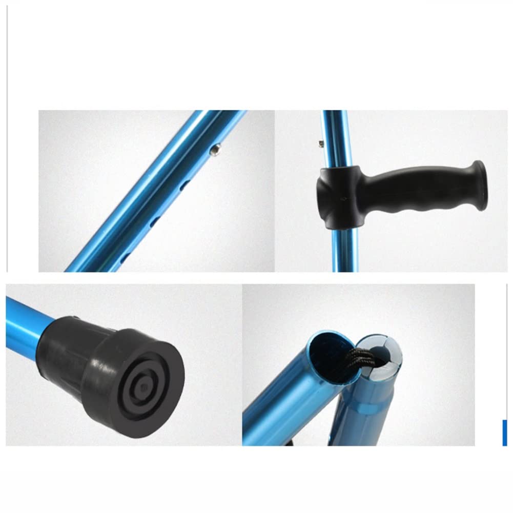 Stampelle per Avambraccio per Adulto, Stampelle Pieghevoli, Stampelle da Passeggio Ortopedico Regolabili (Color : Bleu, Size : 1 Count)