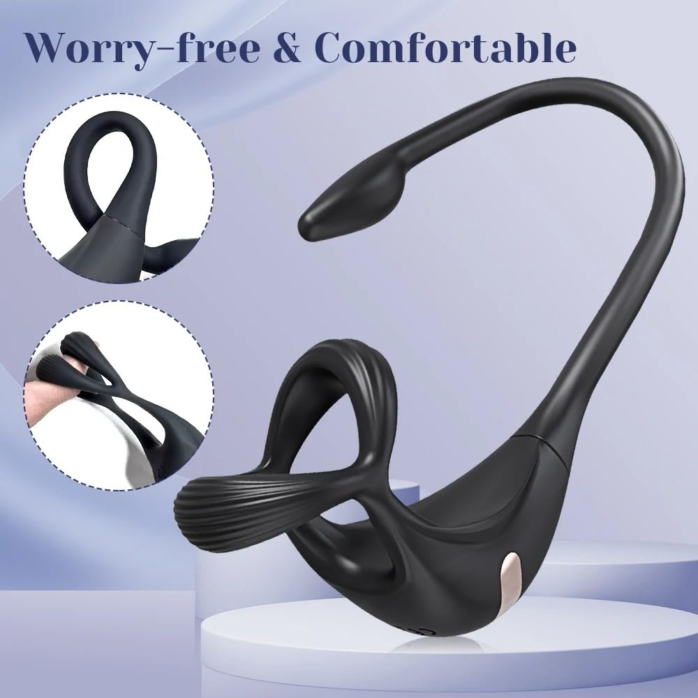 Tapón anal Anillo para pene, vibrador de próstata, Juguetes sexuales para hombres, aplicación 10 modos, masaje de testículos, tapón Anal, anillo para pene, masturbador masculino, consolador adultos