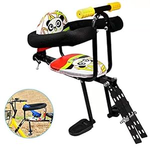 Together-life Front Mounted Child Bicycle Seat with Handrail and Pedal Bike Kids’ Safety Seats Front Seat Saddle Cushion