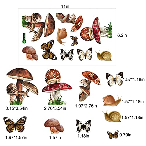 Vinilo decorativo fluorescente mariposas y hongos miniatura 2