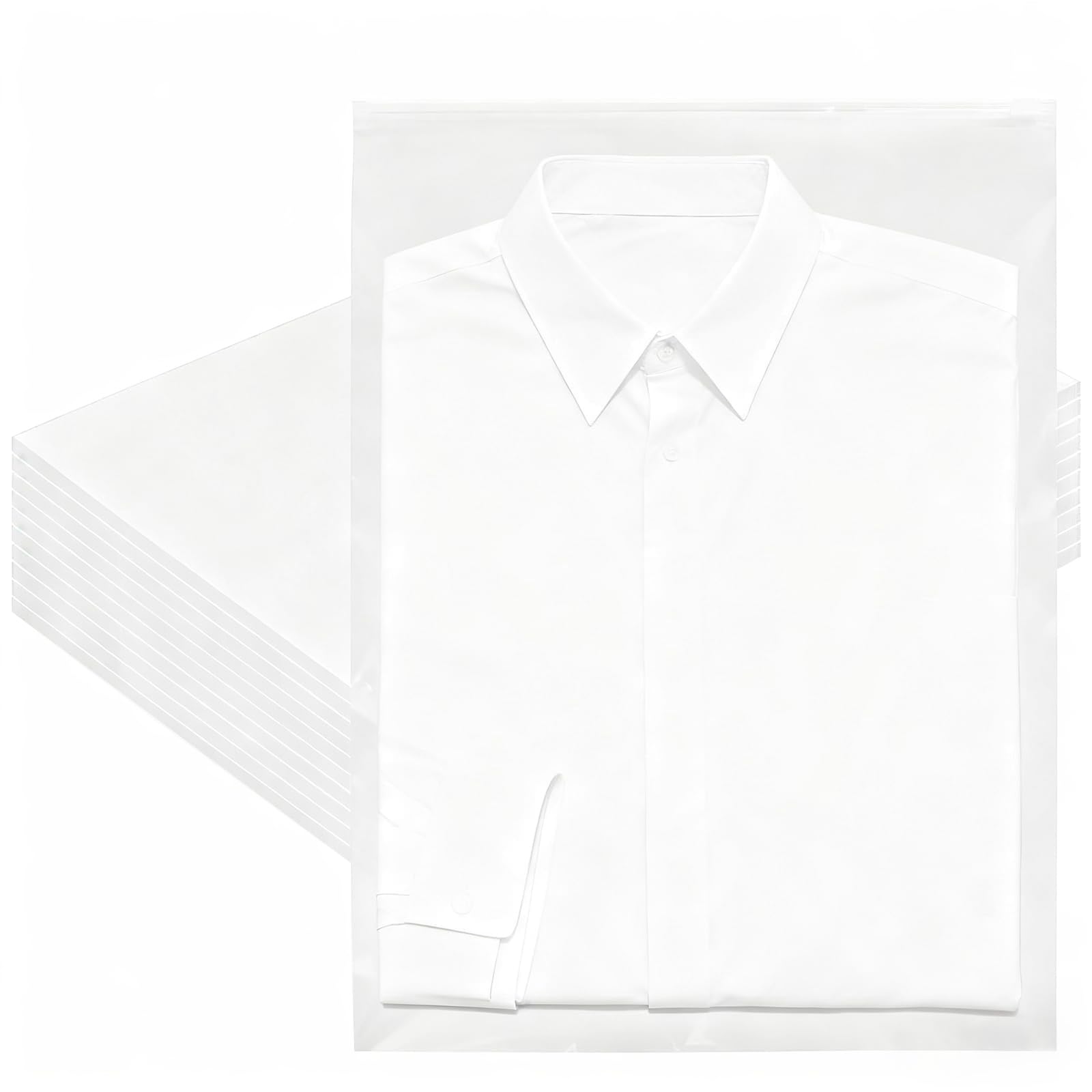 Honyuet Transparent 100 Pack Large Reusable Frosted Ziplock Clothes Bags, 40 X 30Cm/ A3 Plastic Travel Storage Bags For Clothes, Shoes, Luggage