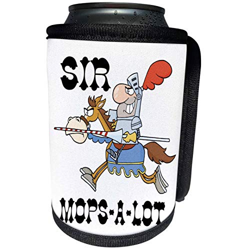 3dRose Dooni Designs - Funny Sir Knight Designs - Funny Knight Sir Mops A Lot - Can Cooler Bottle Wrap (cc_203533_1)