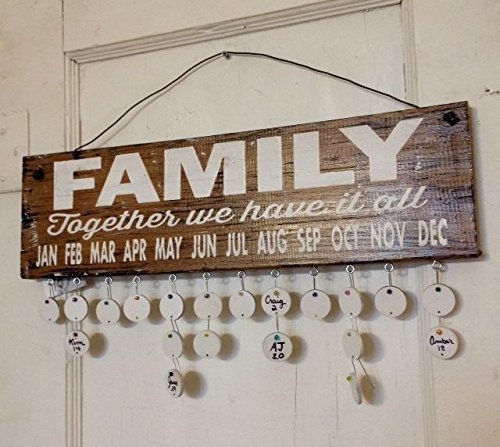 Birthday Board - Family Together We Have It All - Brown w/ White Letters by Crafty Concepts