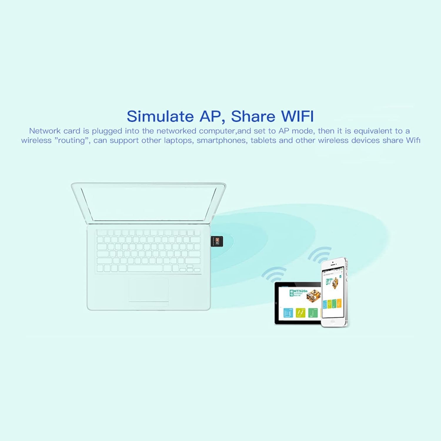 10Gtek USB WiFi Adapter, for PC, AC600M USB WiFi Dongle 802.11ac Wireless Network Adapter with Dual Band 2.4GHz/5Ghz for Desktop Laptop Support Windows 10/8/7/XP, MAC OS, Linux etc - Image 3