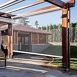 estores enrollables transparentes Protección perfecta: es resistente al agua y al encogimiento, puede soportar todas las condiciones climáticas, como la luz solar intensa, el viento, las heladas o el granizo, etc.