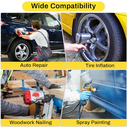 13 Gallon Portable Air Compressor with Wheels, 4.5HP 6.5CFM 115PSI, Oil-Lubricated Horizontal Tank for Garage, Workshop, Auto Repair, Tire Inflation, Spray Painting, Woodwork Nailing - Thumbnail 7