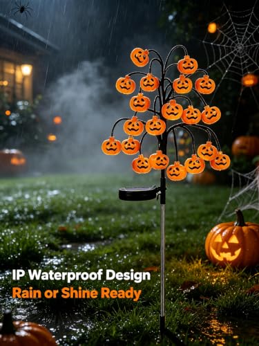 ChayWillow Solar Halloween Pumpkin Tree Stake Lights Outdoor - image 8