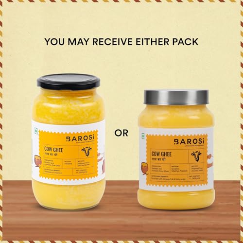 Image of Barosi Premium Cow Ghee 3 Litre Family Saver Pack | Danedar Desi Ghee | Churned from Curd with Bilona Method | Pure & Aromatic | Farm Made in Small Batches