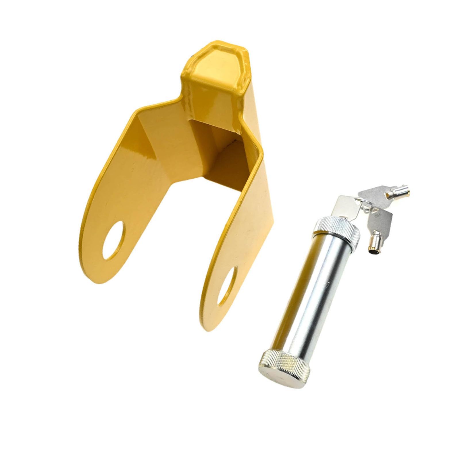 ASHATA Serrure Antivol D'attelage de Remorque, Serrure Robuste en Alliage de Zinc pour Camions, Couleur Jaune Vif pour la visibilité, Compacte et Portable avec 3 Clés