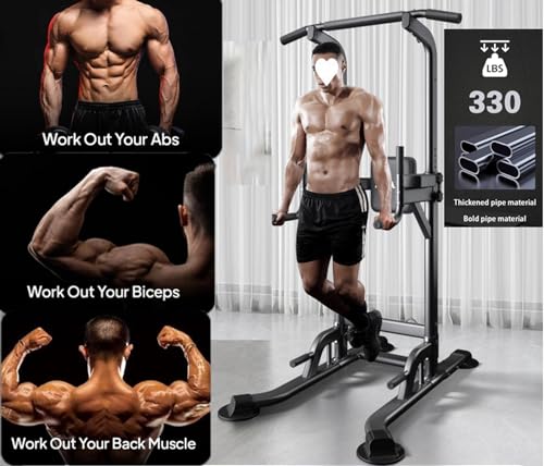 Adjustable Dip Power Tower Station Pull Up Bar for Home Gym Strength Training,Squat Rack Multi-Function Power Cage Workout Equipment, 330LBS - Image 6