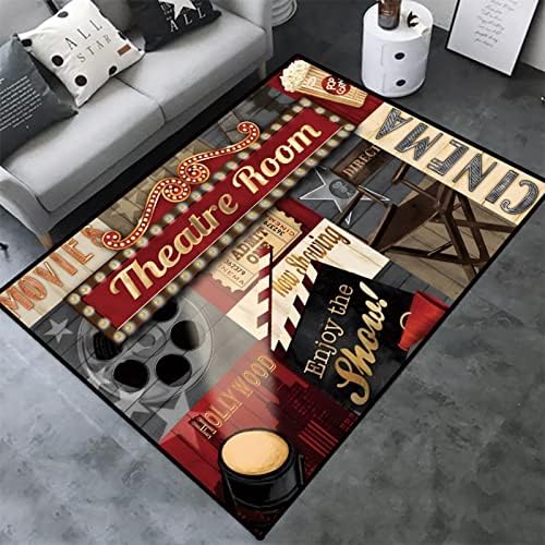 Home Theatre Ticket One Movie Pattern Area Rugs Floor