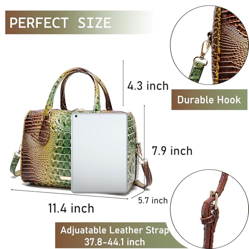 Image of Makcr Joacbv Top-Handle Crocodile Purses For Women Crossbody Leather Bags Trendy Large Capacity Tote with Shoulder Strap