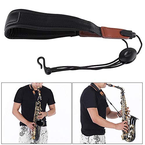 Universal Verstellbare Saxophongurt/Saxofongurt mit Metallhaken, Halsgurt Saxophon Zubehör klarinettengurt für Hörner Bass Klarinetten Basoons Oboen