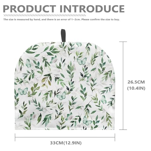 Image of Tea Pots Cozy Extra Thick Wadding Tea Pot Cozies Kettle Dust Proof Cover Insulating Warming Teapot Dust Cover for Home Kitchen Indoor Table Decoration, Green Butterfly Leaf