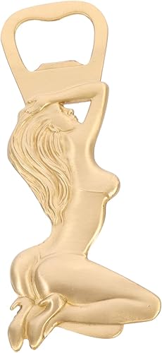 Zerodeko Abrebotellas de latón con forma de dama desnuda, abrebotellas de cerveza de metal, abrebotellas de cerveza de metal, abridor de tapa de