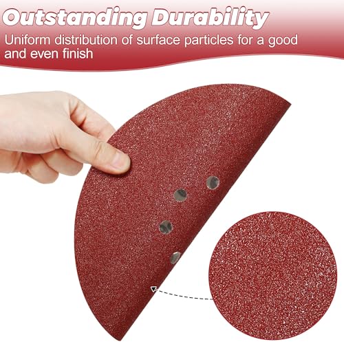 60 Stück Schleifpapier 225mm Klett, 40,80,120,180,240 Körnung Schleifscheiben 225mm Klett Körnung 8 Loch für Trockenbauschleifer Exzenterschleifer Schleifgiraffe