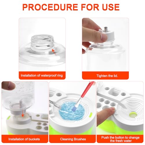 KXVXXV Pinselreiniger Bürstenspüler Pinselreinigungsstation Brush Rinser Wasserkreislaufspüler Make up Pinselreiniger Künstlerbedarf Bürstenspüler für Wasserfarben Pinsel