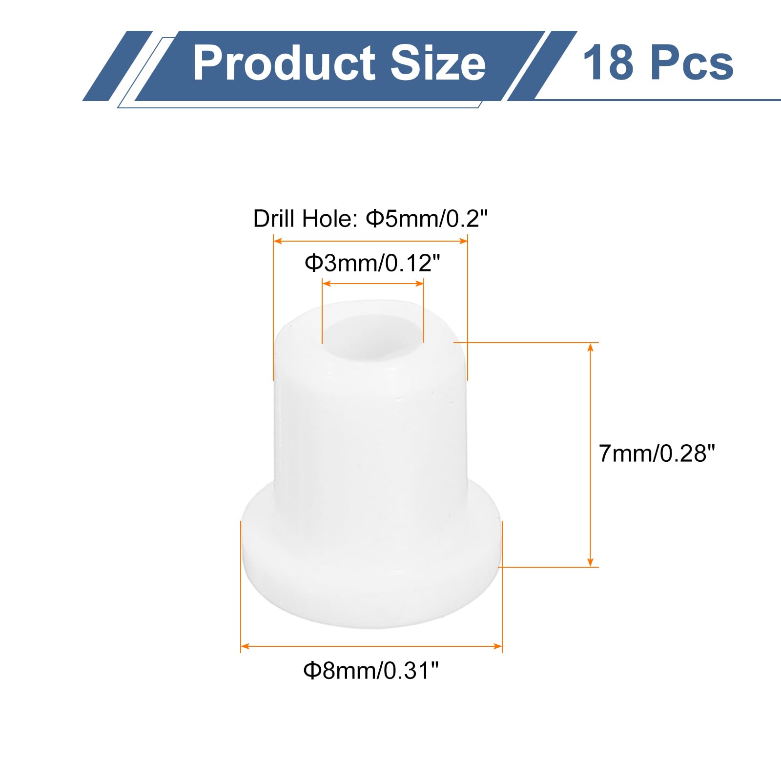 QUARKZMAN 18 Pezzi Occhielli in Gomma 5mm Foro di Perforazione, Passacavi Guarnizione 3mm ID Gommini Passacavo Scrivania Bianco Siliconica per Tappo Organizzare Filo Cablaggio Casa Auto
