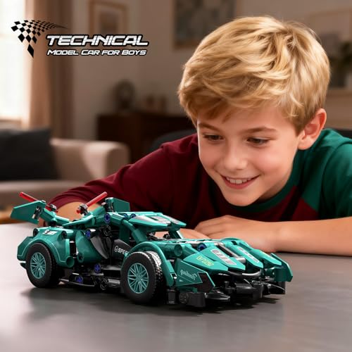 Xingya youpin Racing Car Building Toys for Boys 6 8 12 14, 1:18 Sports Surpercar Building Block Set Racing Model Car Kit Construction Toy Idea Birthdays Gift for Boys by Xingya youpin - Used condition - Image 3