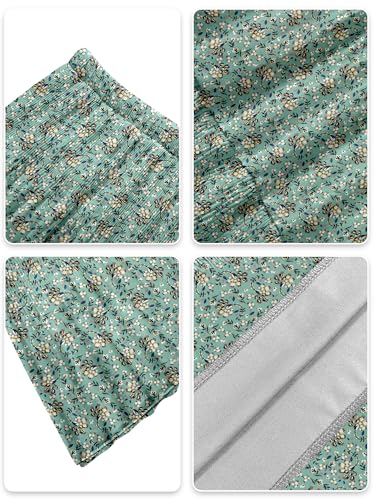 Image of NASHALYLY Women's Chiffon Elastic High Waist Pleated A-Line Flared Maxi Skirts