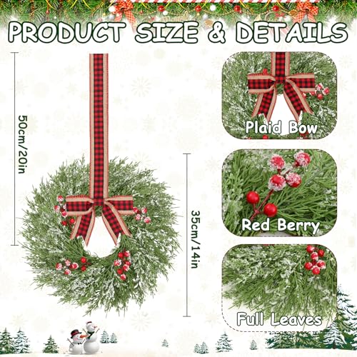 Image of 18 Pcs Small Christmas Wreath, Christmas Wreaths for Windows, Winter Mini Wreaths Christmas, Cabinet Wreaths for Kitchen Christmas, Window Decorations for Front Door Candle Rings Outdoor Indoor