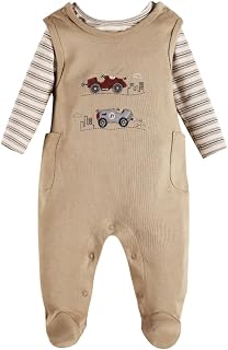 LITTLE MONARCH Boys Cotton Dungaree Set | 100% Cotton Full Sleeve Romper Overalls | Soft Comfortable Infant Baby Boys Outf... Price In India