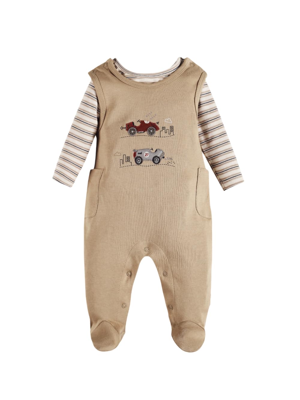 LITTLE MONARCH Boys Cotton Dungaree Set | 100% Cotton Full Sleeve Romper Overalls | Soft Comfortable Infant Baby Boys Outf... - Review, Price and Buying Guide