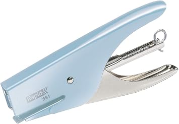 Rapid Retro S51 Stapling Pliers, Uses 21/4 mm Staples, 15 Sheet Capacity, Metal, Fondant Blue, 5000508