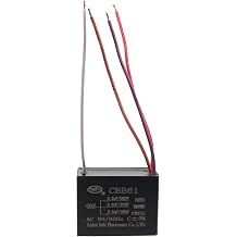 CBB61 3.5uf+4uf+2.5uf 4-Wire 350V AC Ceiling Fan Capacitor - 50/60 Hz - Polypropylene Film Capacitors Compatible with Electrical Power Relay Connecting Capacitor