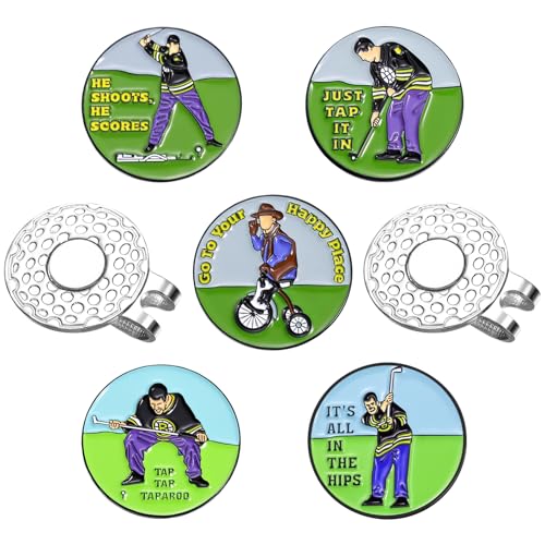 Jecten Golf Hat Clips with Funny Magnetic Ball Markers, Enamel Magnetic Golf Ball Markers for Putting Green, Magnet Hat Clips for Men Women Golf Lovers Gifts Golfing Accessories