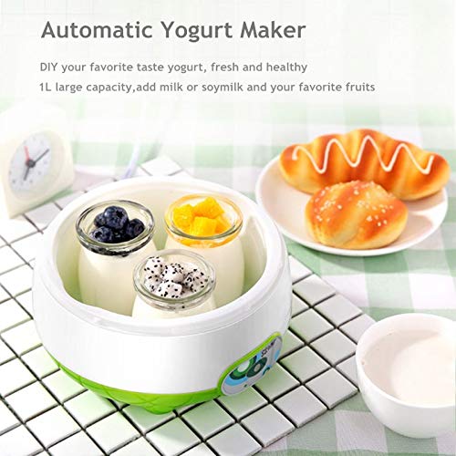 Yoghourt Machine, 1L Automatic Digital Yogurt Maker, Stainless Steel Liner Yogurt Maker Machine, Home Diy Yoghourt Container Yogurt Maker(Green) #TOP1