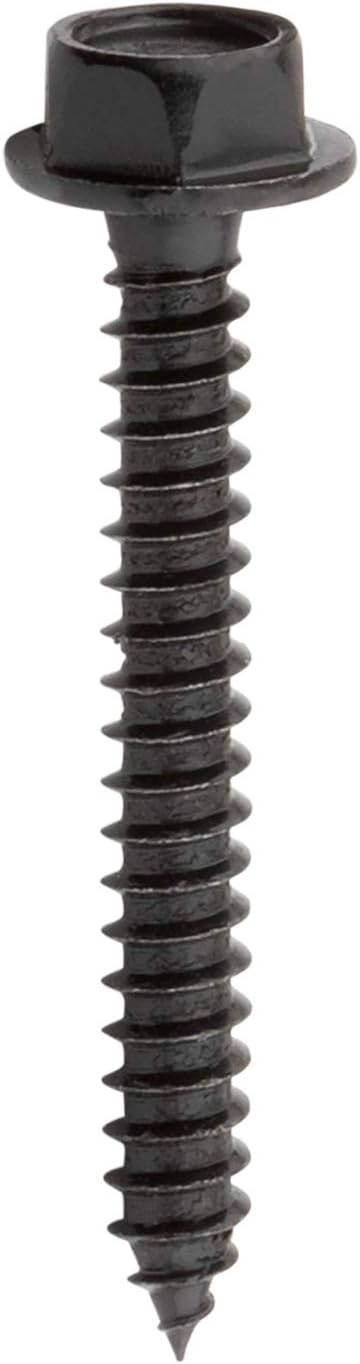 National Hardware N800-122 Hex Head Screw Used to Install National Hardware's Outdoor Reinforcement Hardware Collections on Pergolas, Gazebos, Garden, Arches, Raised Garden Beds, 10 x 1 1/2", Black