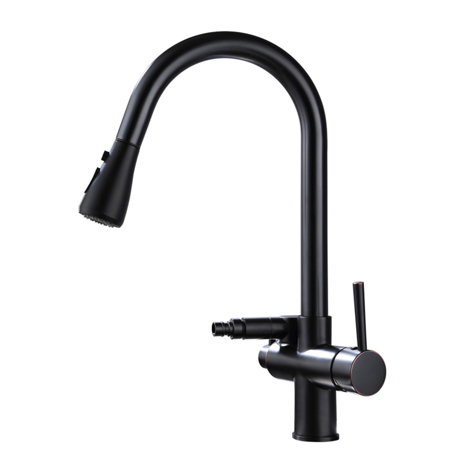 ZQFHSX Kitchen Faucet with Dishwasher Connection, Pull Out 360° Swivel, Hot and Cold Water, Brass Sink Tap