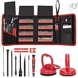 STREBITO Precision Screwdriver Set 142-Piece + 2-Piece Suction Cups Bundle, LCD Screen Remover for C