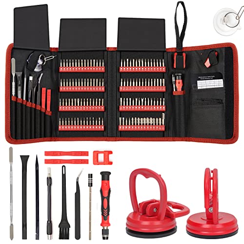 Strebito Precision Screwdriver Set 142-Piece + 2-Piece Suction Cups Bundle, Lcd Screen Remover For Computer, Iphone, Laptop, Cell Phone, Macbook, Ps4/5, Tablet Electronics Repair #TOP7