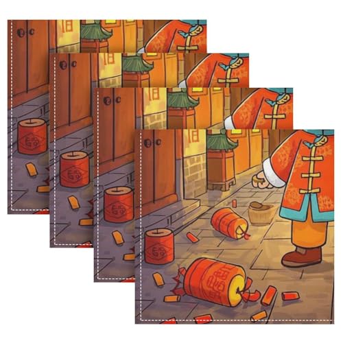 Servilletas de tela cuadradas 20 x 20 pulg pack de 4 miniatura 1