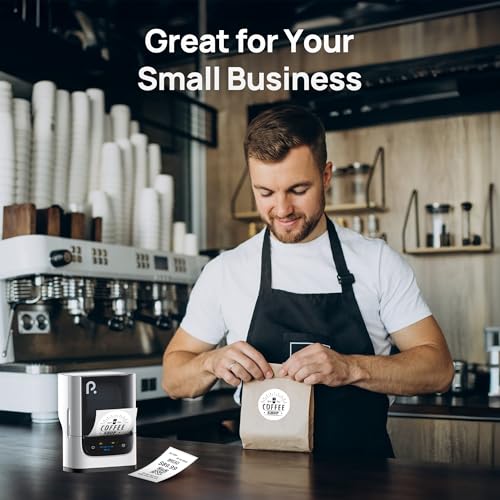 Image of POLONO PM220S Label Maker Machine with Tape, Bluetooth Label Maker, Pearl