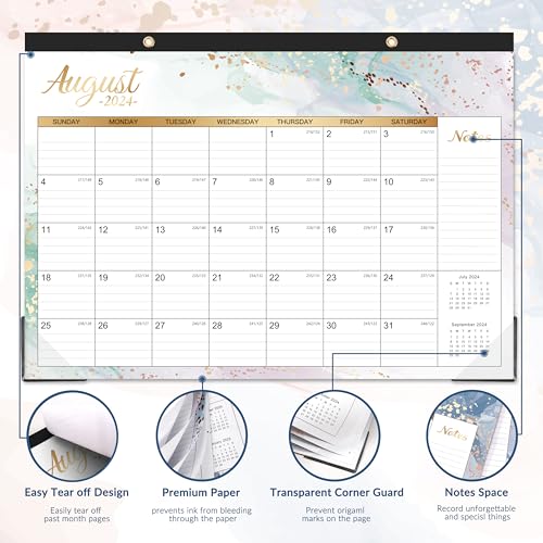 2025-2026 Desk Calendar - Calendar 2025-2026 from July 2025 - December 2026, 17" x 12", Calendar Wall/Desk 18 Month with Protector Corner, Large Blocks - Image 4