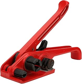 PET/PP Manual Tape Strapping Tensioner, Manual Binding Tool,Strapping Cutter Packaging Tool for Gentle and Effortless Strapping 16~19mm Width, (Red)(红色)