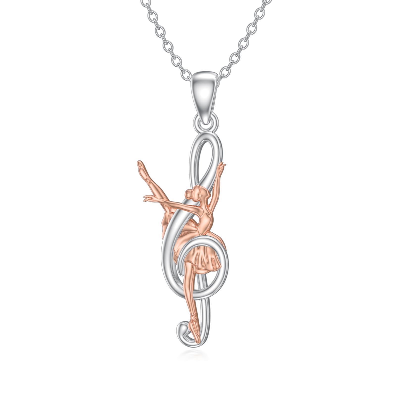 Collana Balletto In Argento Sterling 925 Con Ciondolo Luna E Ballerina – Regalo Perfetto Per Donne E Ragazze Danzatrici