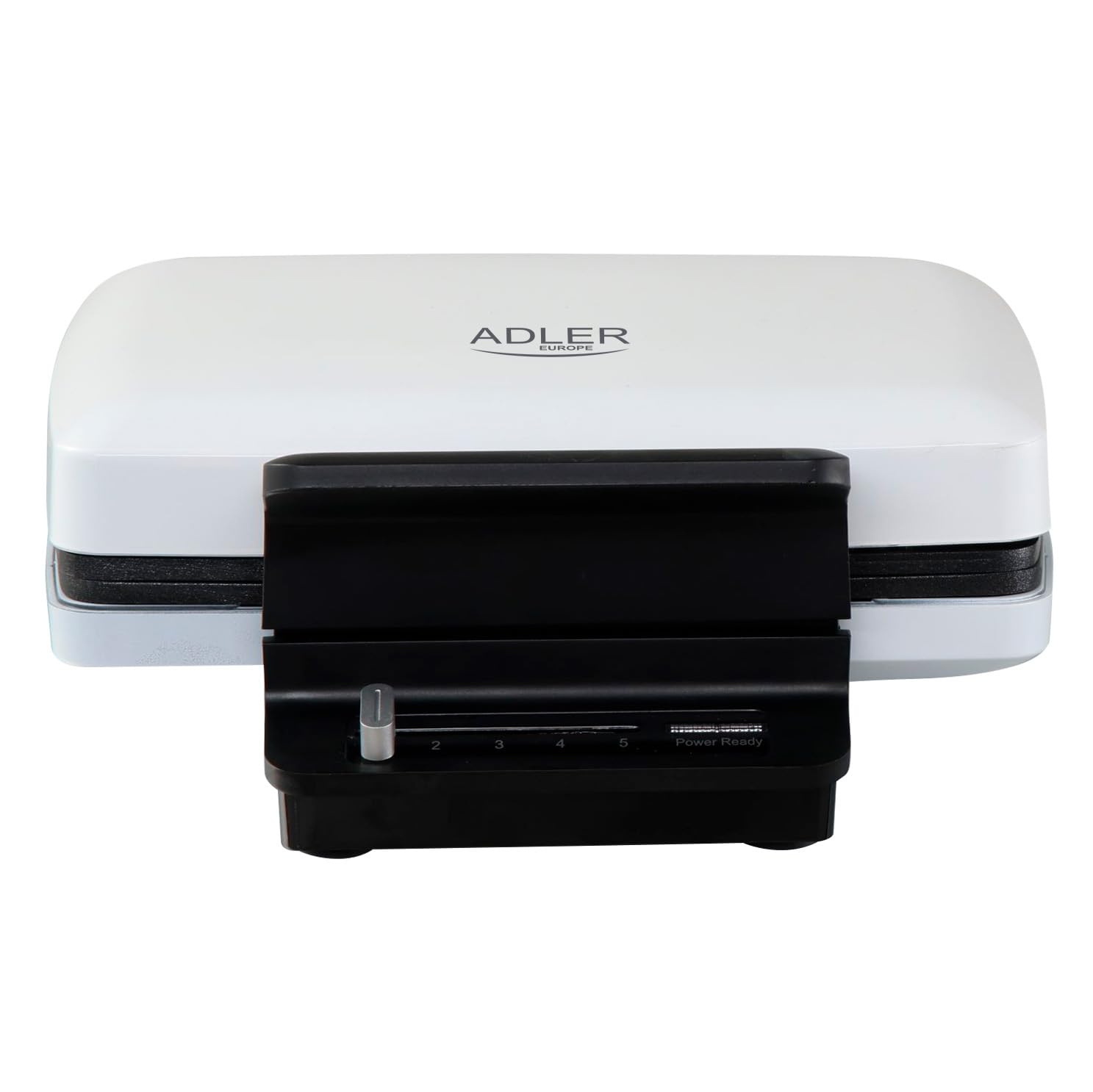 Adler Gofrera Eléctrica AD 3085, 5 Niveles de Temperatura, Placas Antiadherentes, Color Blanco y Negro