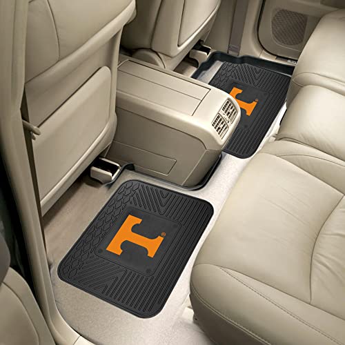 FANMATS 12298 NCAA Tennessee Volunteers Back Row Utility Car Mats - 2 Piece Set, 14in. x 17in., All Weather Protection, Universal Fit, Deep Resevoir Design, Molded Team Logo