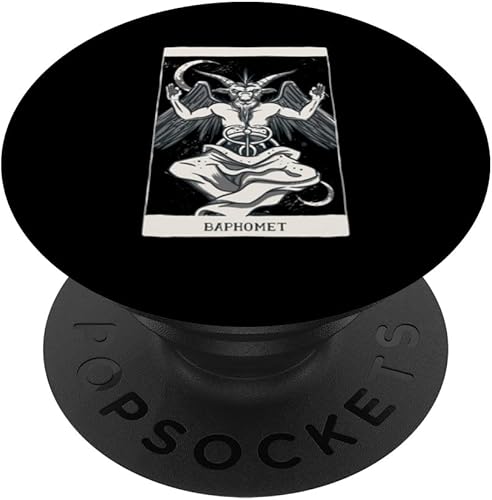 Baphomet - Tarjeta de diablo satánico de cabra satánica gótica oculta PopSockets intercambiables PopGrip