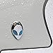 Wanheyao Silver Car 3D Logo Metal Aliens Auto Truck Motorcycle Emblem Badge Sticker Decal Blue Eyes