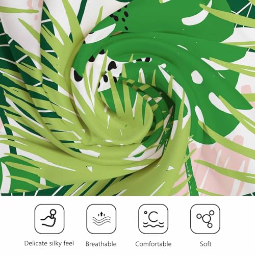 Saint Patrick Day Head Scarf Silk Feel Like Green Clover Leaf Seamless Repeat Pattern Bandana Soft for Women Girls4