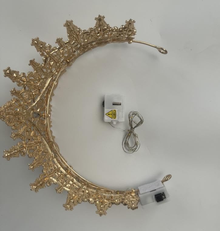 Diadème de princesse strass avec éclairage LED et épingles de fixation fixes - 7