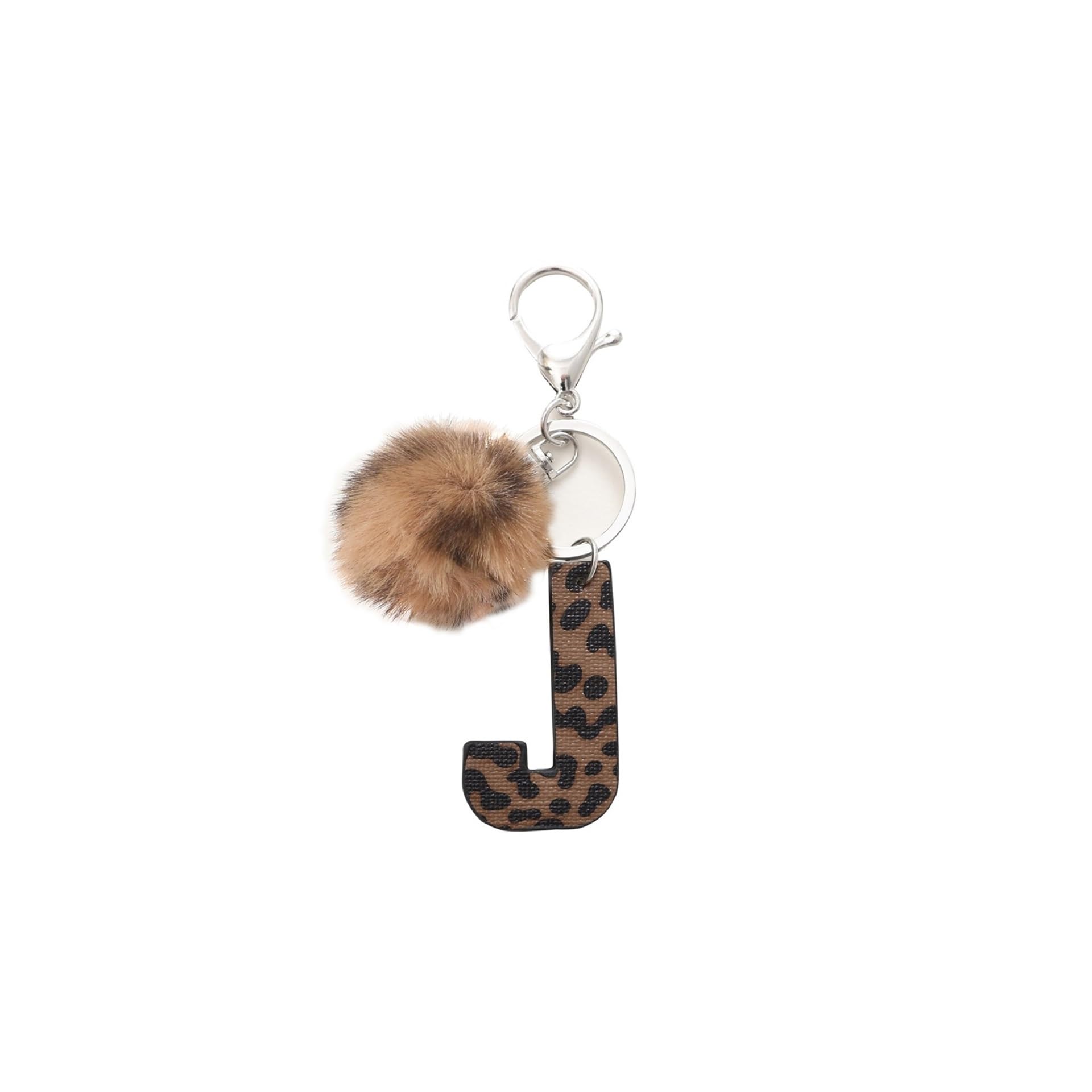 Uthdlm Unisex J Leopard Print Letter Keychain, Car Key Ring, Trendy Pendant Charm, Novelty Small Accessory, Gift For Women, Suitable For Diy/Keys/Wallet/Backpack/Shoulder Bag/Camera Bag(J)