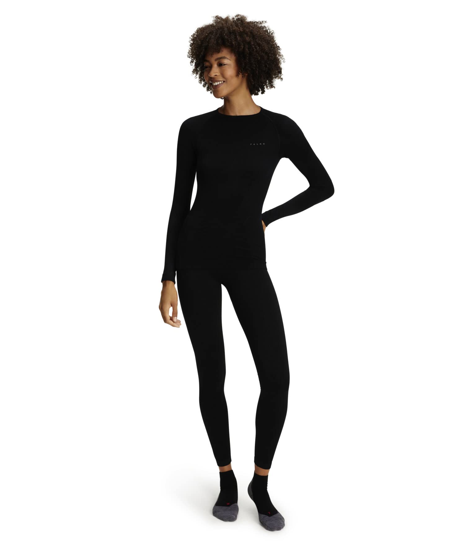 FALKE Damen Baselayer-Hose Maximum Warm Long W Ti Funktionsmaterial schnelltrocknend 1 Stück, Schwarz Black 3000, M