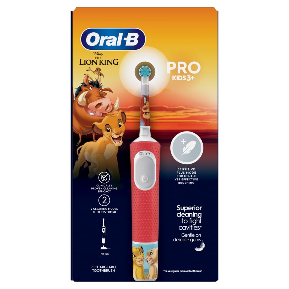 Oral-B Pro Kids Electric Toothbrush, 1 Handle Featuring Disney The Lion King, 1 Toothbrush Head, Designed by Braun, for Ages 3+-image-28