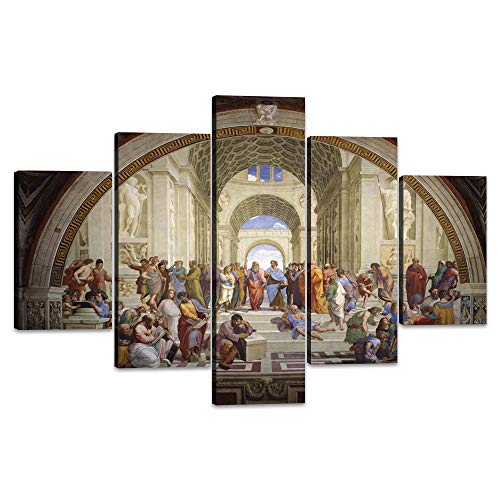 Review Product Wall Decor of The School of Athens By Raphael , 5 Panel Painting on Canvas Posters and Prints Artwork Home Decoration for Living Room Wrapped Gallery Stretched and Framed Ready to Hang(60''Wx40''H) Review Product Wall Decor of The School of Athens By Raphael , 5 Panel Painting on Canvas Posters and Prints Artwork Home Decoration for Living Room Wrapped Gallery Stretched and Framed Ready to Hang(60''Wx40''H)
